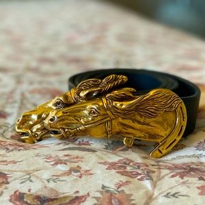 Authentic Gucci Equestrian Horse Leather Belt